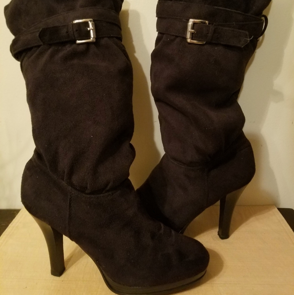 Sbicca black slouch or straight boot-7 1/2